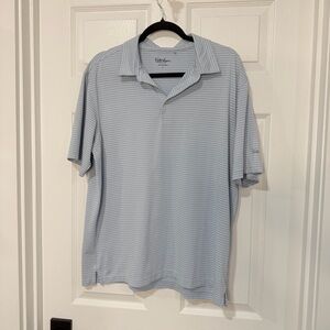 Walter Hagen Men's Light Blue Striped Polo